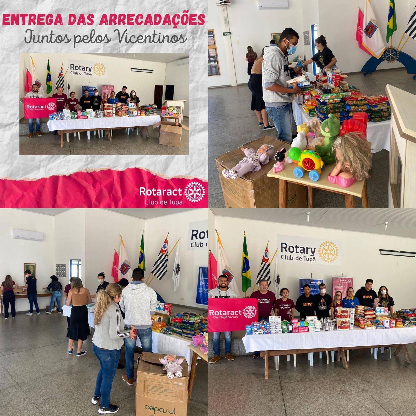 Entrega das arrecadações