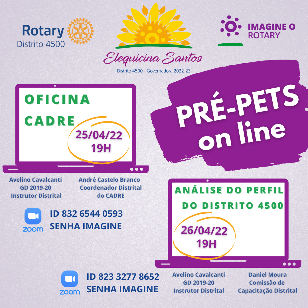 REALIZAÇÃO DO PRÉ-PETS on line