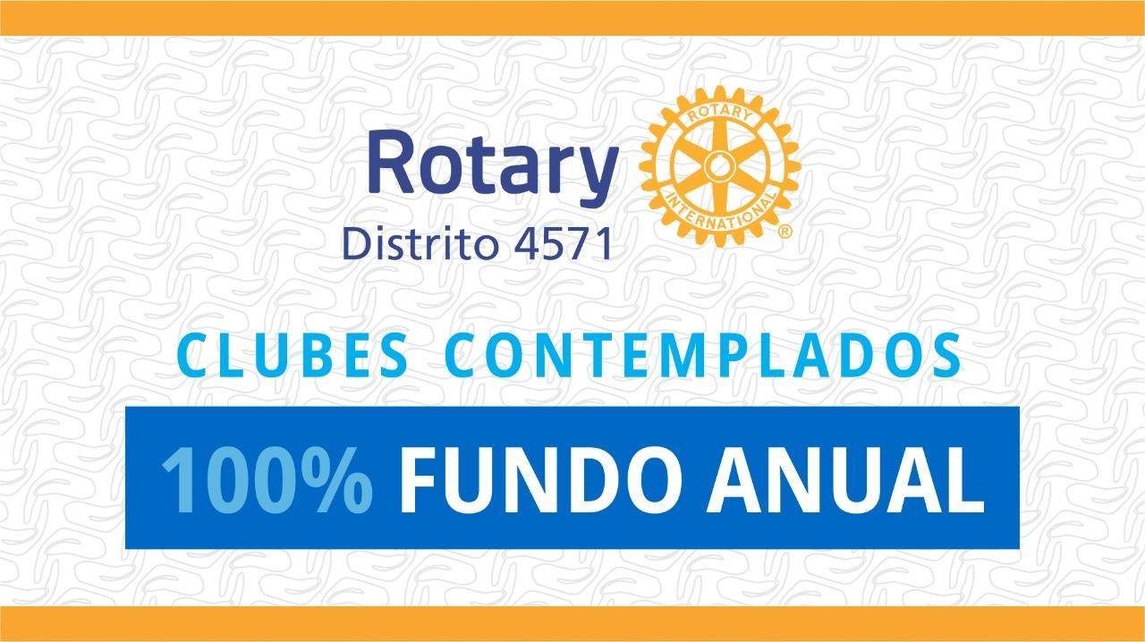Clubes que alcançaram a meta de US$ 100.00/per capita em doação ao Fundo FAP-SHARE da Fundação Rotária