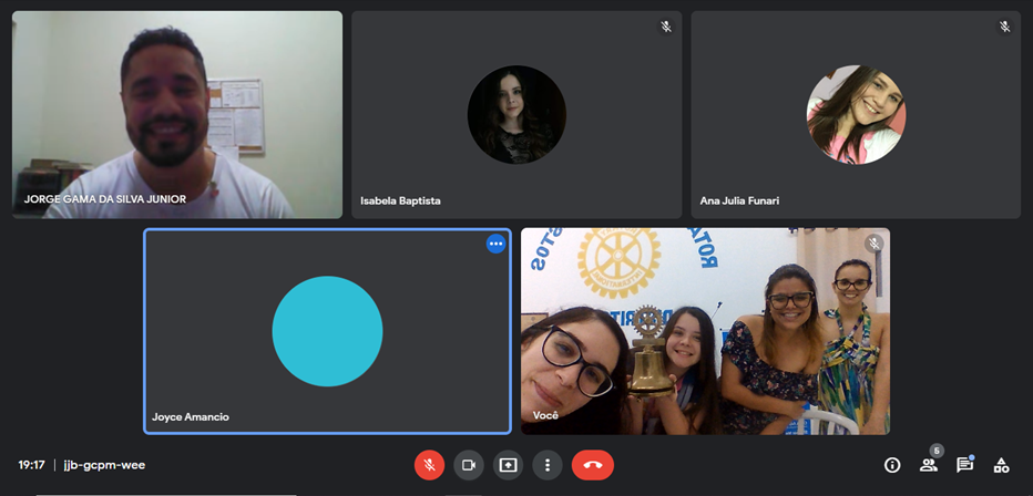 Print da tela da reunião do Dia do Convidade e Treinamento Interno de Oratória