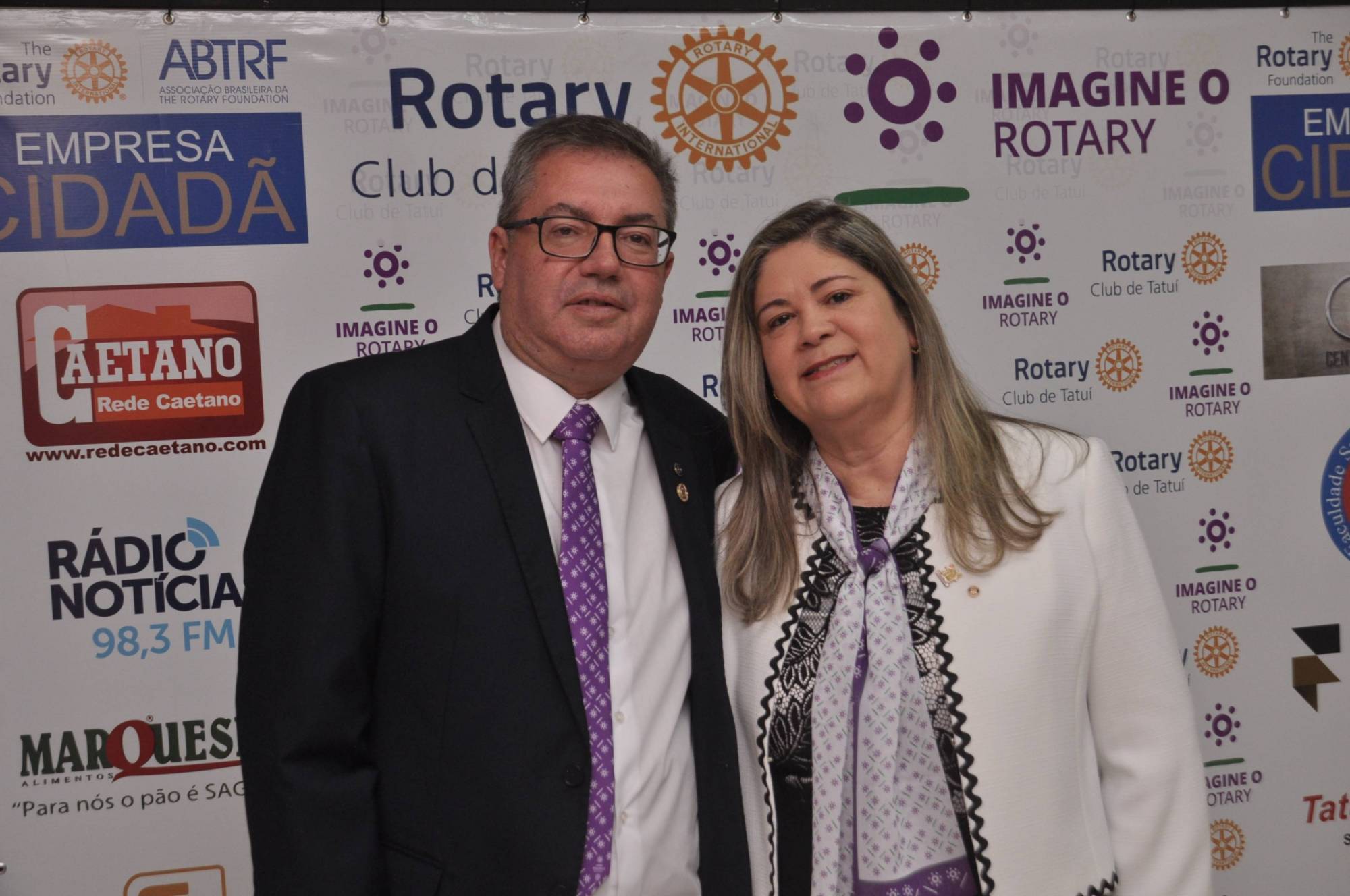 Neto Camargo, Presidente do Rotary Club de Tatuí e Valéria Camargo, Presidente da Casa da Amizade (Ano rotário 2022-23)