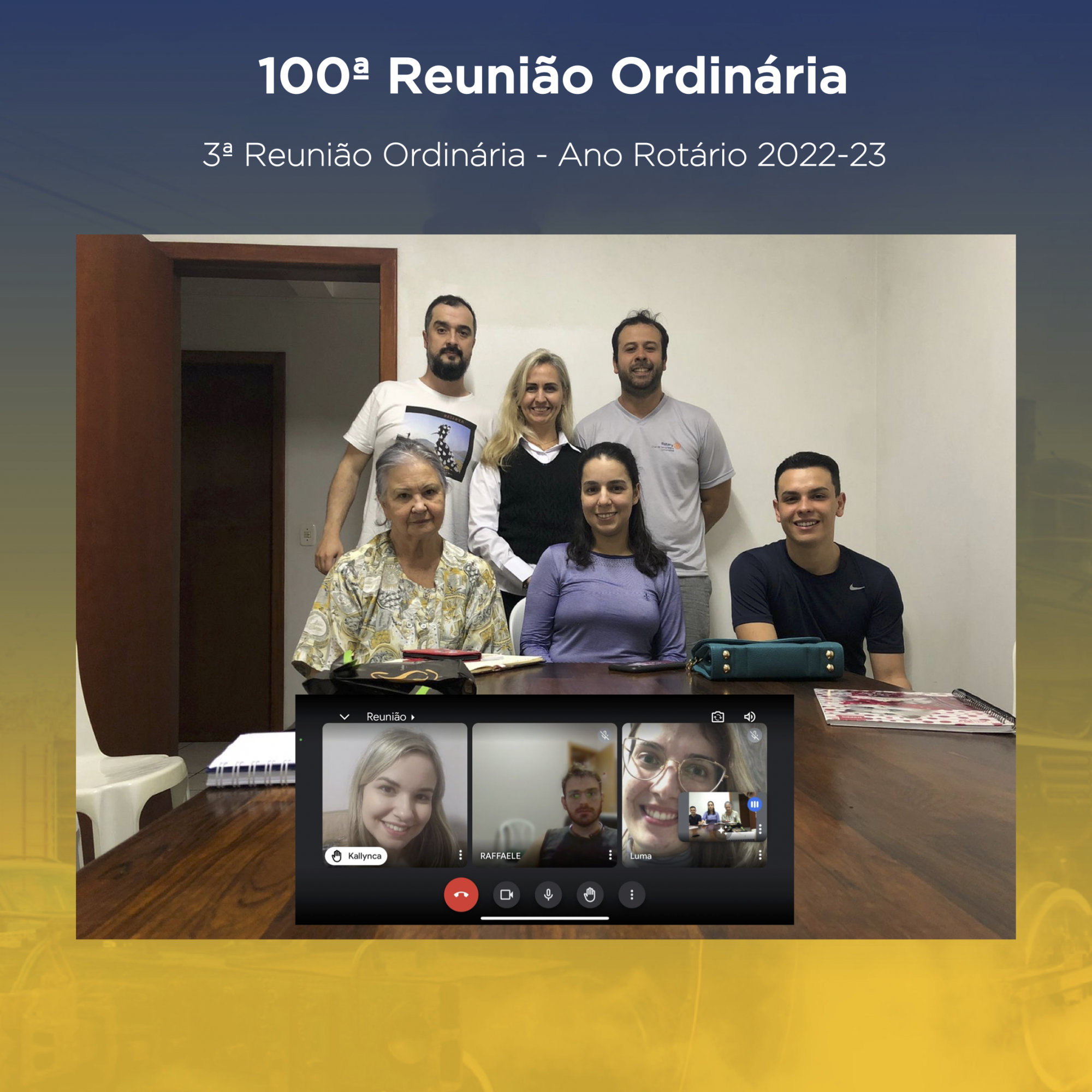 O Rotary Club de Santa Maria Locomotiva se reúne em sua centésima reunião.