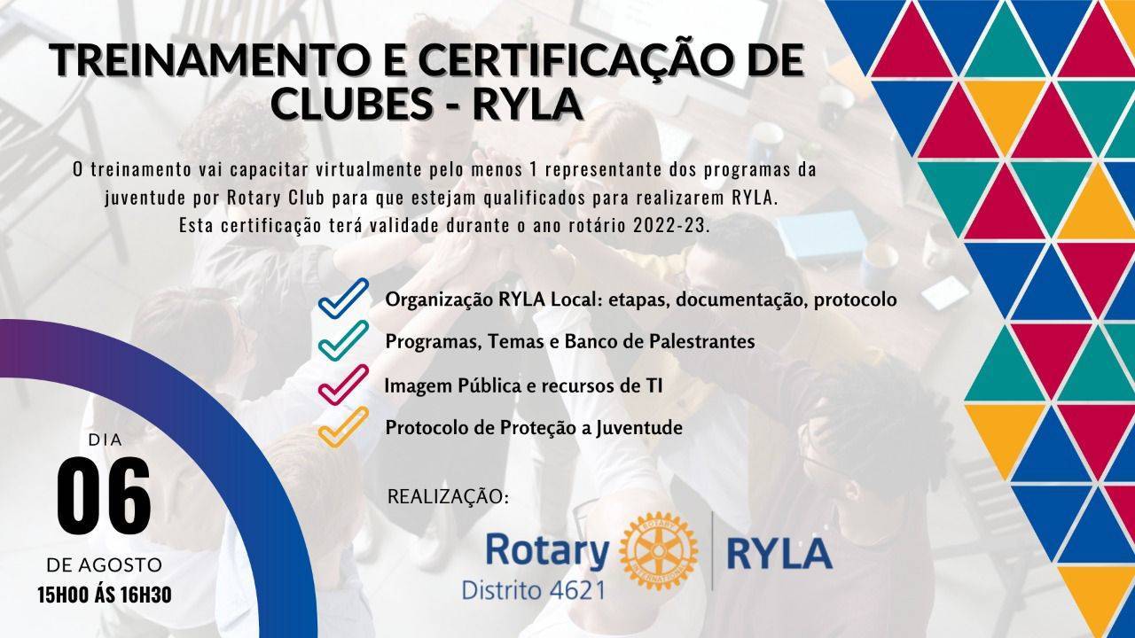 Certificação para RYLA's em 06/08/2022