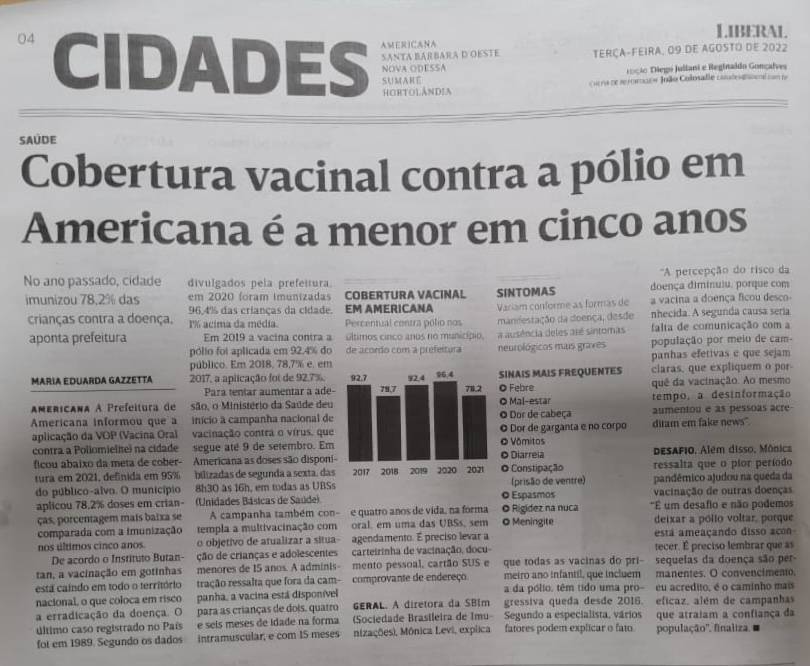Diminui o índice vacinal em Americana 