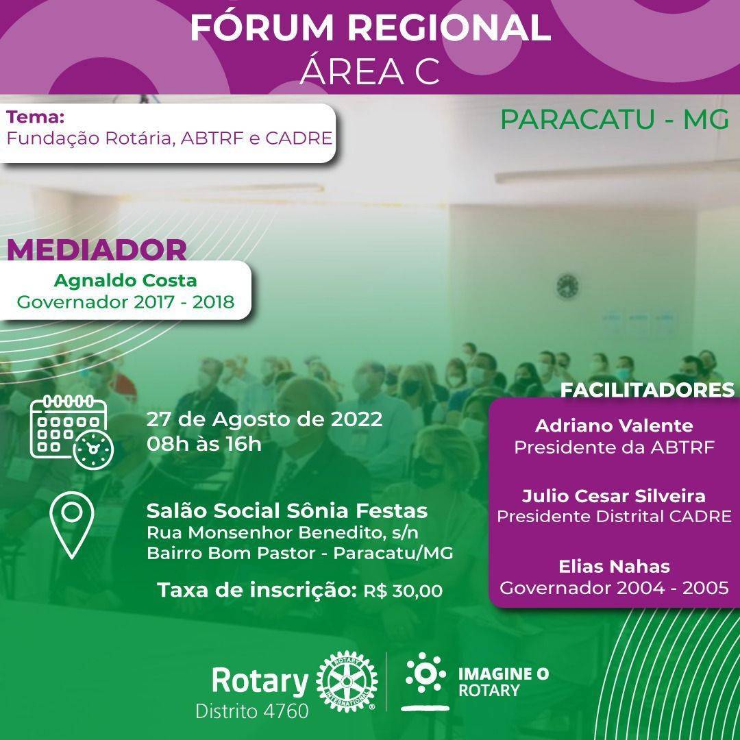 FÓRUM REGIONAL DA ÁREA C - PARACATU
