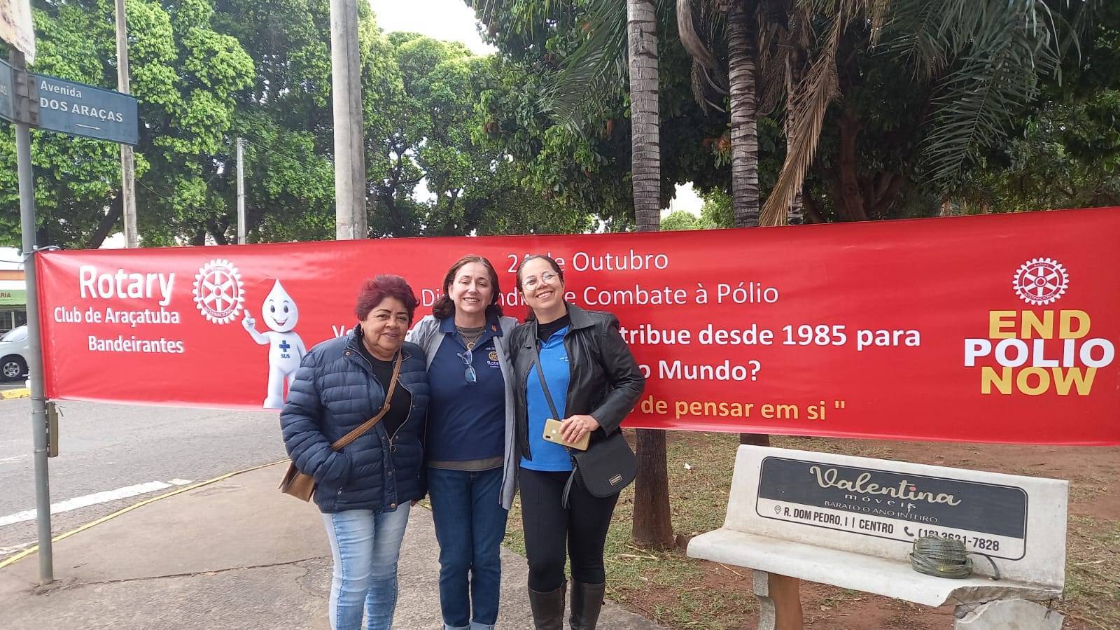 Participação na Campanha Polio 2022/23 - Rotary Clubs Araçatuba Bandeirantes e Oeste