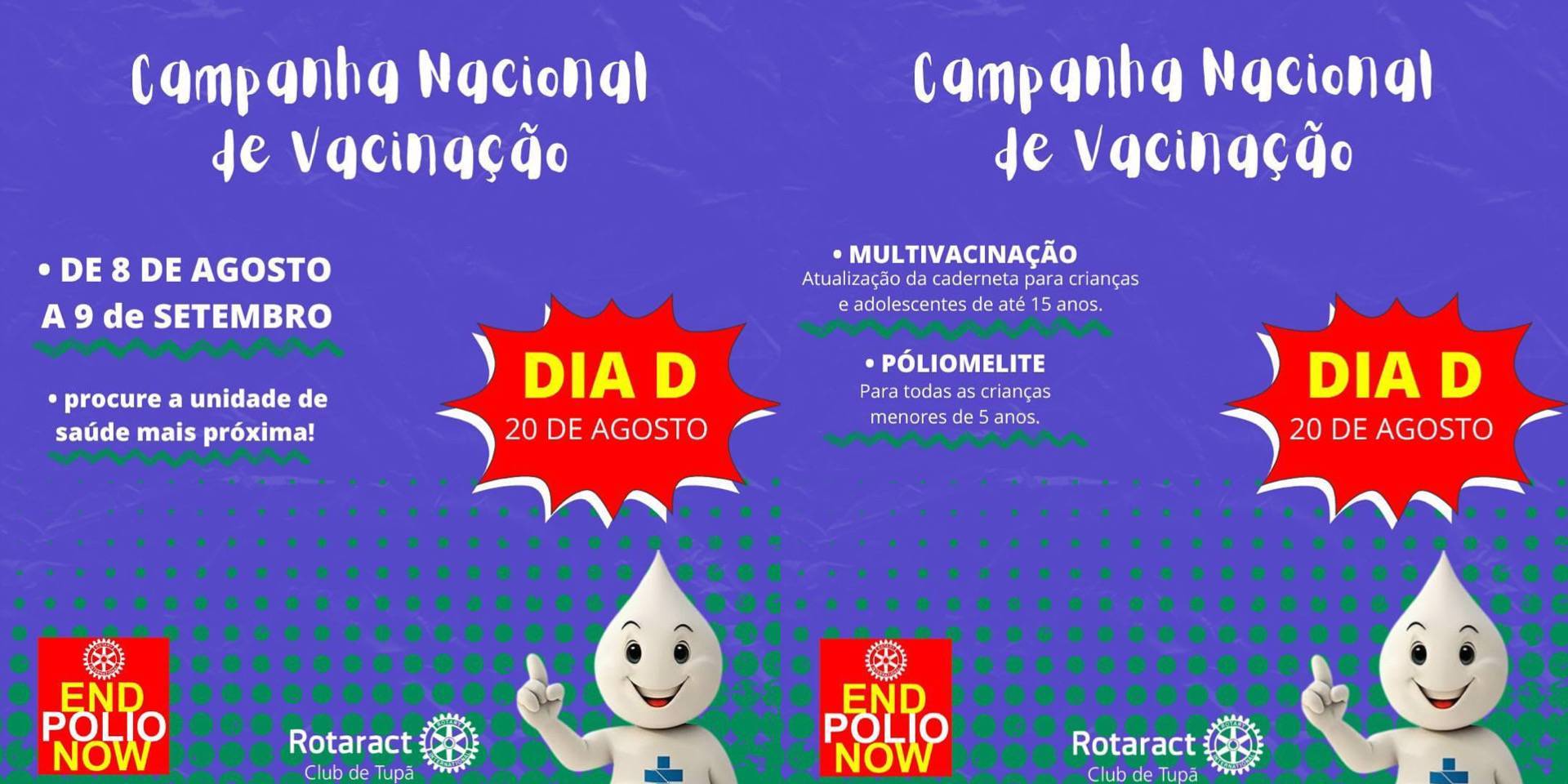 No dia 18 de agosto realizamos uma postagem para a campanha de vacinação!