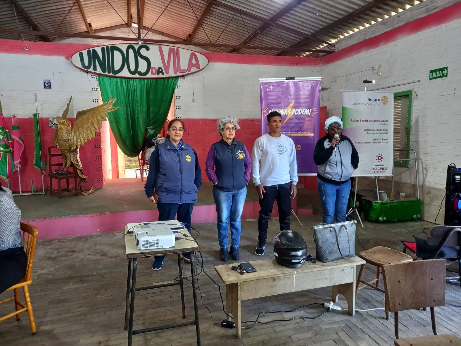 Presidente do Rotary Club de Cachoeira do Sul Fátima Santos, Presidente da Comissão de Projetos Humanitários Elisabel Baptista, Presidente da SR Unidos da Vila Ana Falcão 