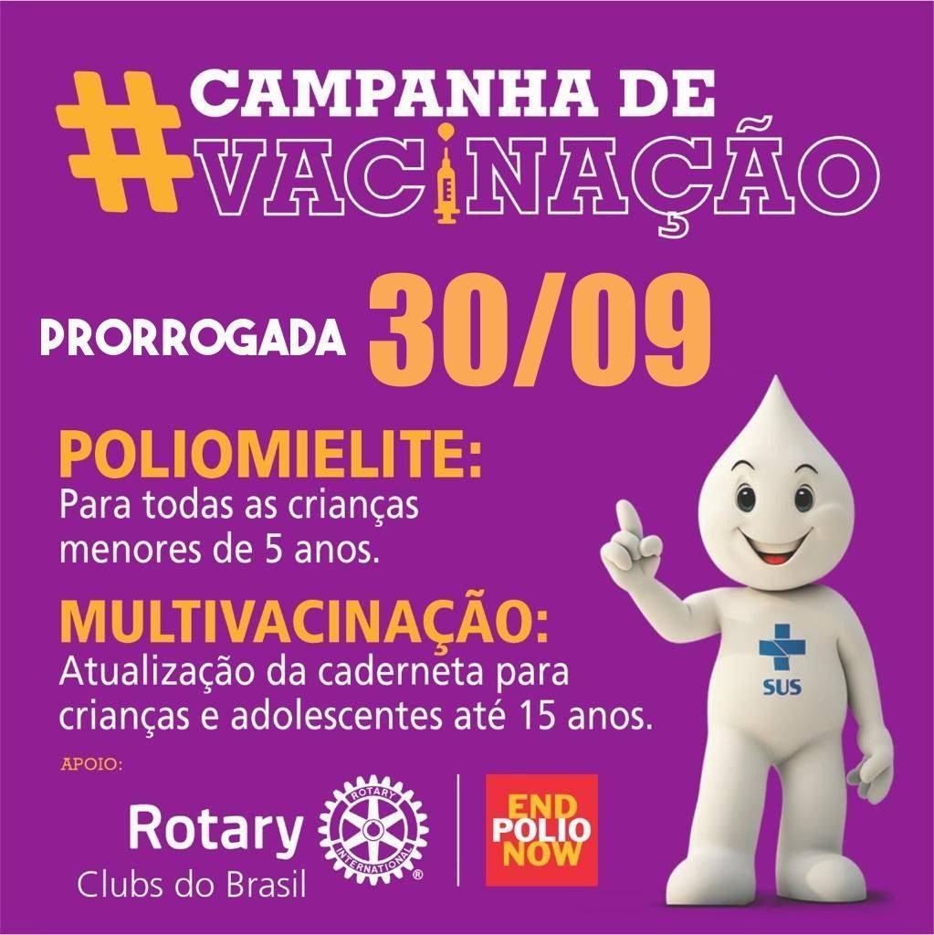 Porrogada Campanha de Vacinação para até 30/09/2022