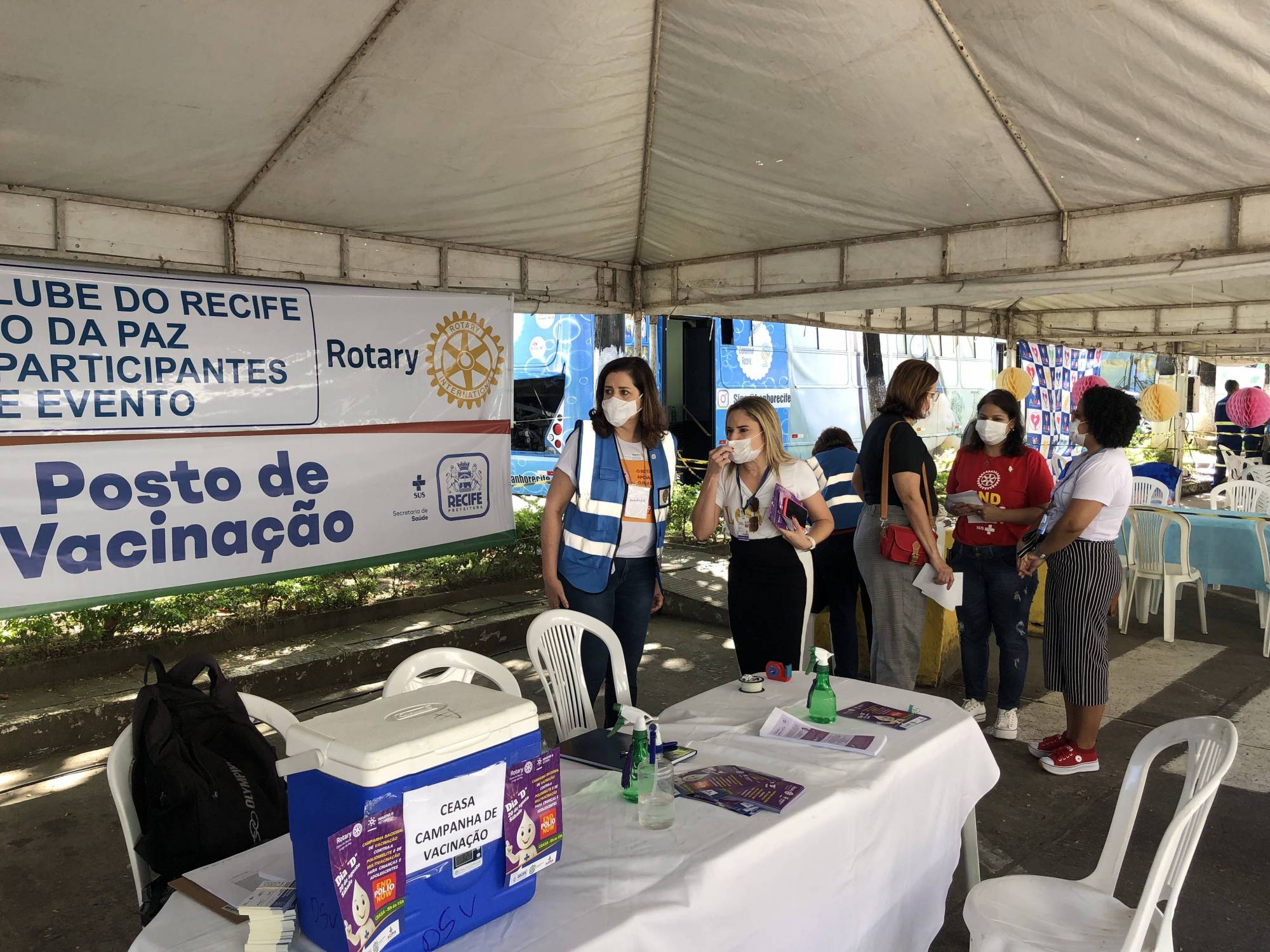 Posto de vacinação contra pólio em 2022.