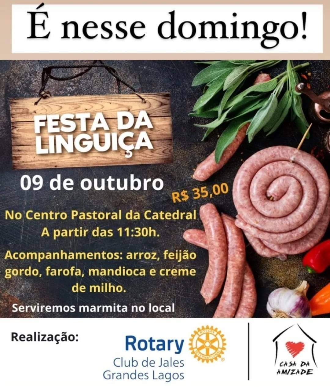 Festa da Linguiça do Rotary Club de Jales, no dia 09/10/2022