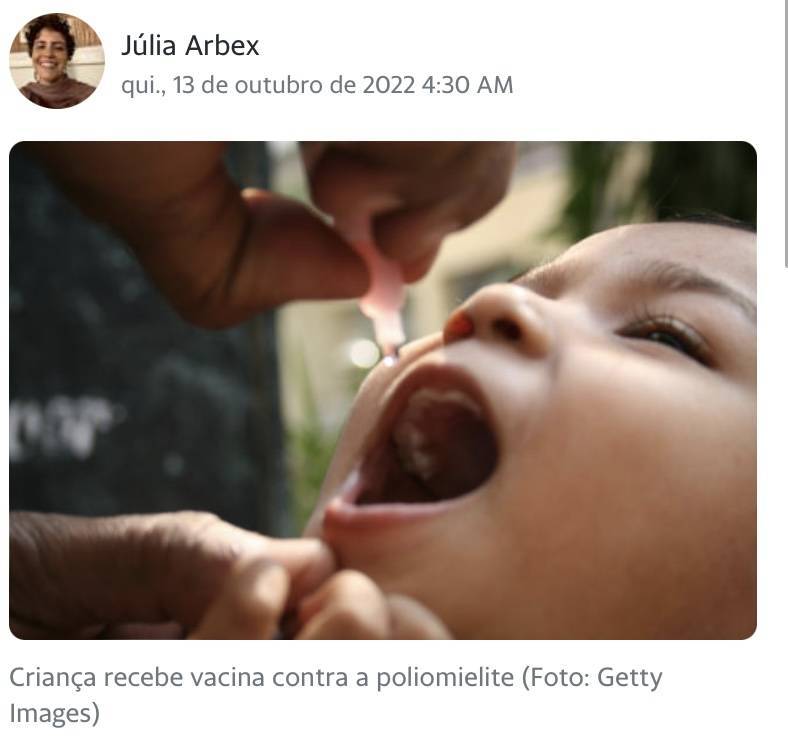 Não deixemos que a paralisia infantil retorne 