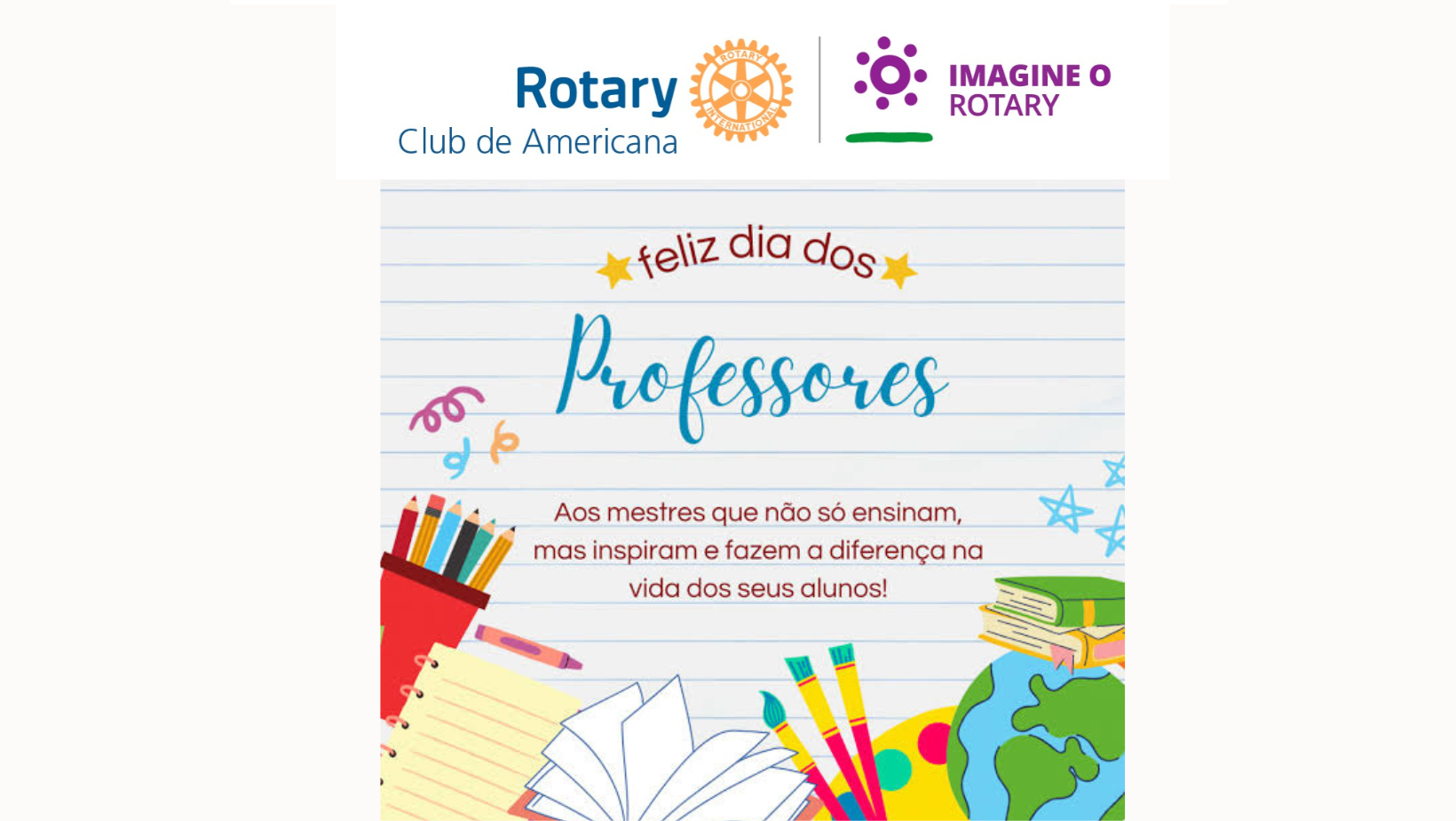 Feliz dia dos professores 