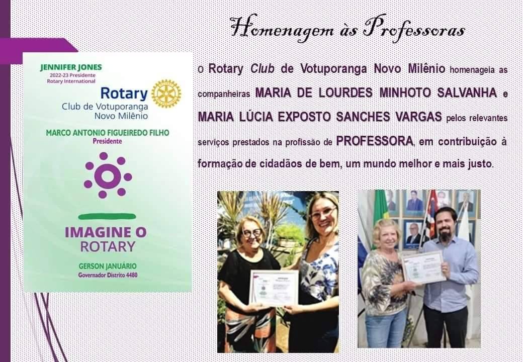 Rotary Club de Votuporanga homenageia as companheiras professoras