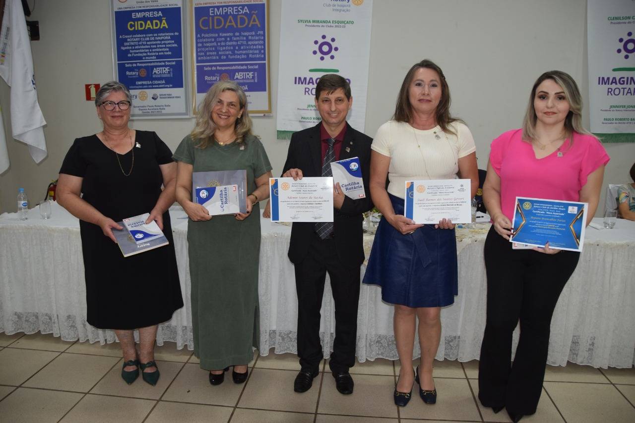 Novos associados Maria, Ivone, Ademir, Sueli e Regiane 