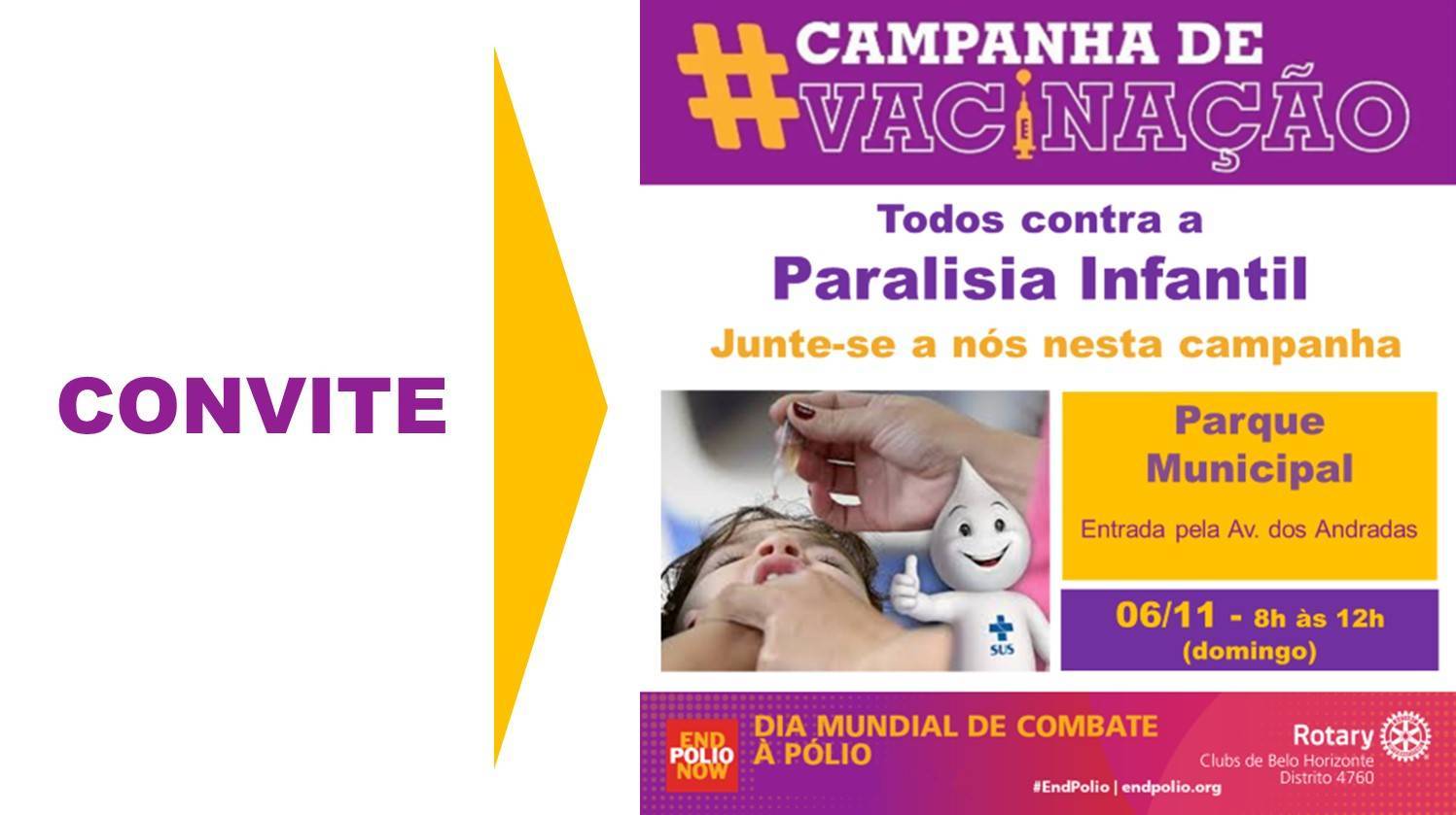 Campanha Educativa sobre a Poliomielite no Parque Municipal de Belo Horizonte.