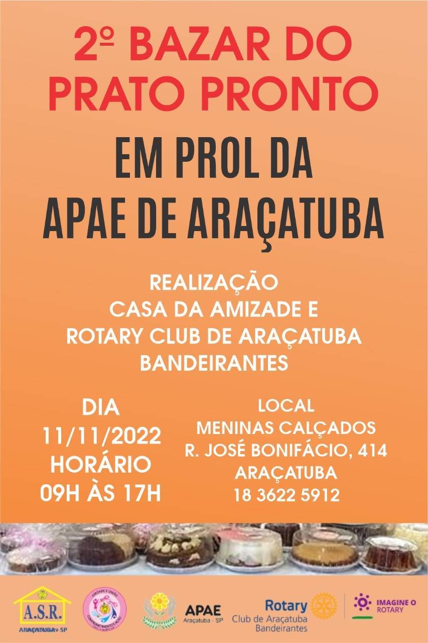 2º Prato Pronto em Prol da APAE de Araçatuba - 11-11-2022 (Participe)