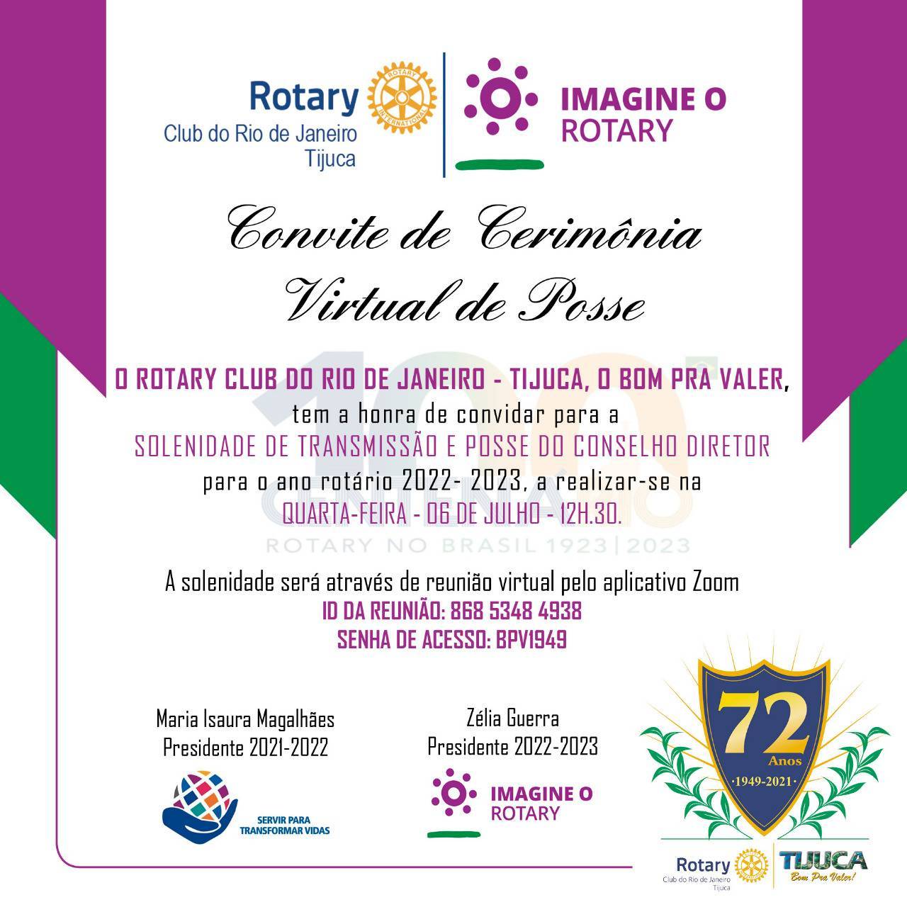 Solenidade virtual de Transmissão de Posse