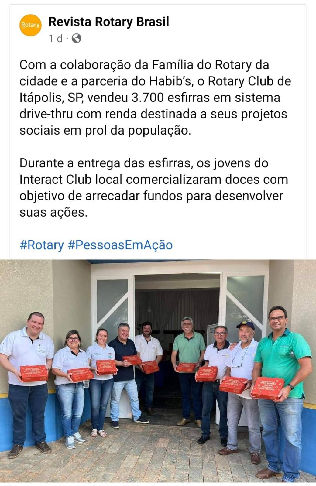 o Rotary Club de Itápolis tem suas ações divulgadas na versão digital da Revista Rotary Brasil, tendo visibilidade em todo território nacional.