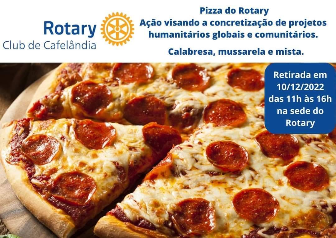 O Rotary Club de Cafelândia está promovendo tradicional pizza em 10 de dezembro de 2022.