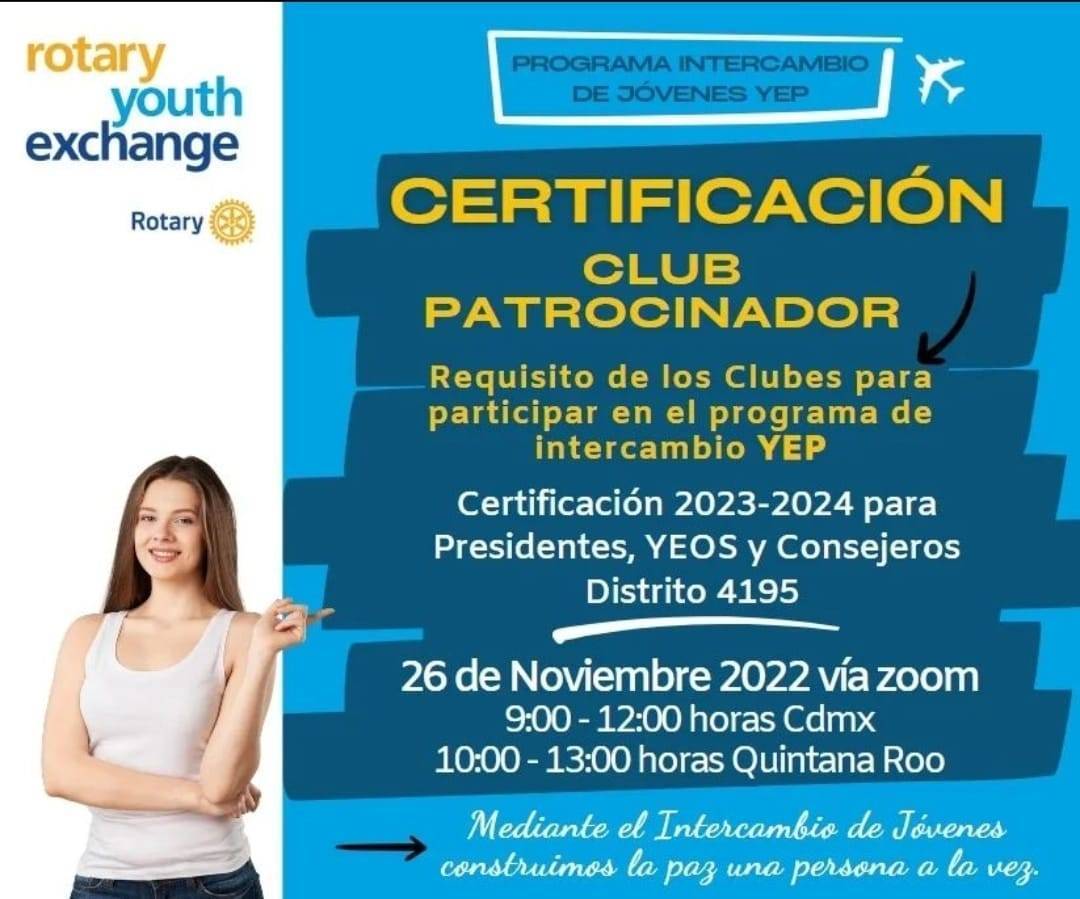 Nosso Chair Everton Tinte irá participar, como palestrante no Seminário de Capacitação de clubes, oficiais de Intercâmbio, conselheiros e presidentes do Distrito 4195, México.