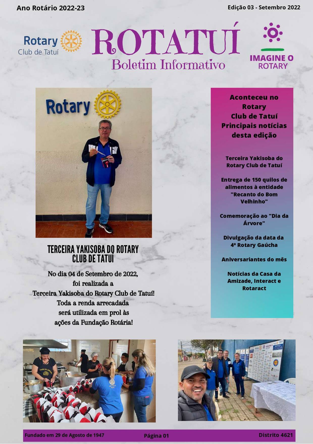 Boletim Informativo Rotatuí 03 - Setembro - 2022 - Ano rotário 2022-23