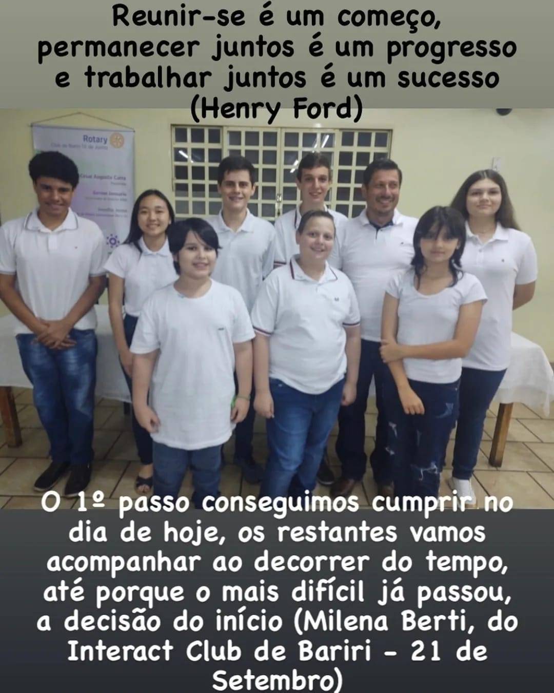 Seja muito bem vindo Interact Club de Bariri 21 de Setembro 👏👏👏👏😁