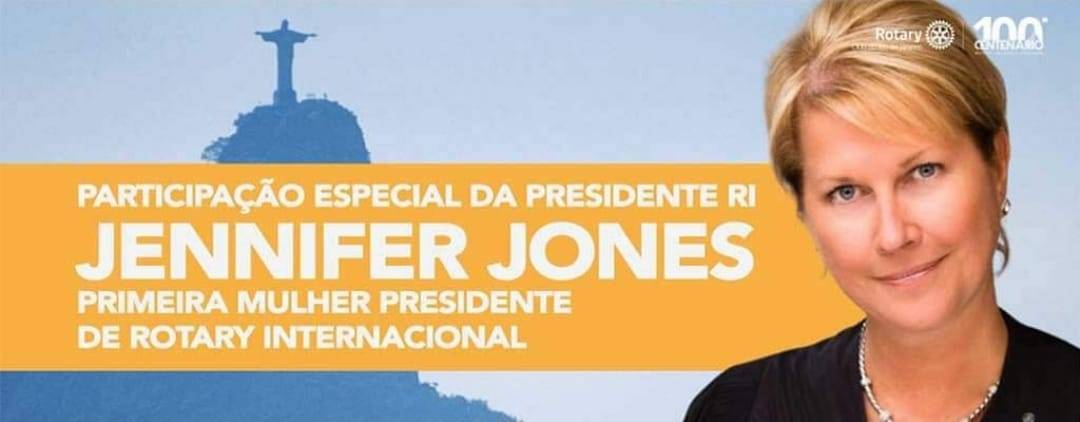 100 anos do Rotary Club do Rio de Janeiro, está confirmada a participação especial da presidente Jennifer Jones