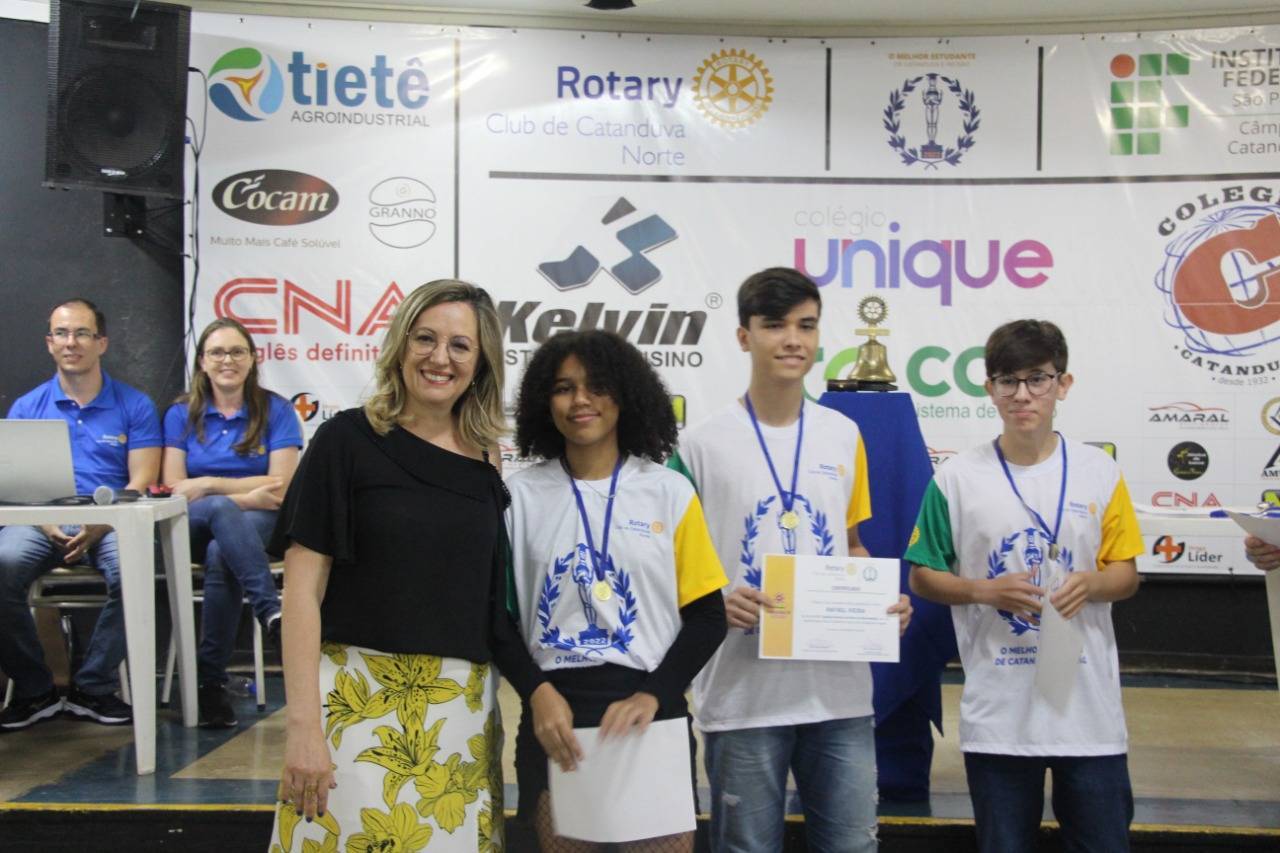 ROTARY CLUB DE CATANDUVA NORTE CONCLUI COM EXITO A 3ª EDIÇÃO O PROJETO "O MELHOR ESTUDANTE DE CATANDUVA E REGIÃO