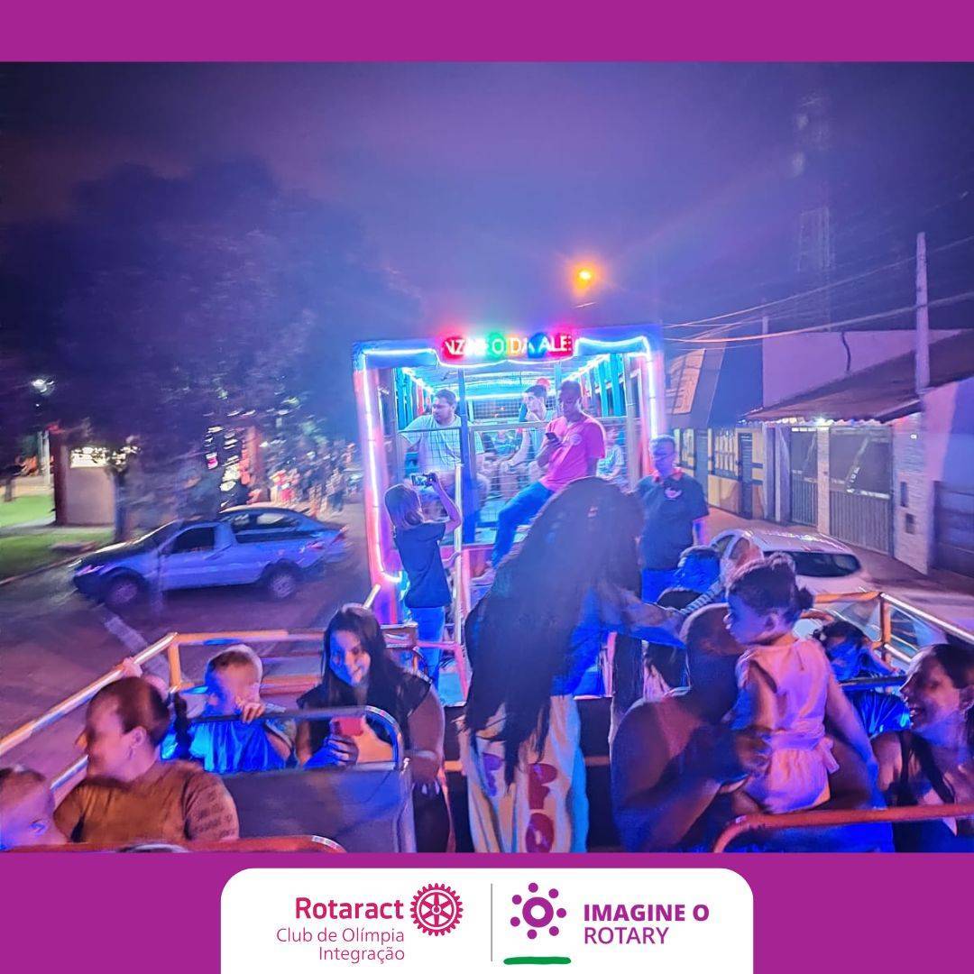 Rotaract Club de Olímpia Integração e o grupo Anjos da Solidariedade realizam passeio de trenzinho e entrega de presentes para crianças em Ribeiro dos Santos