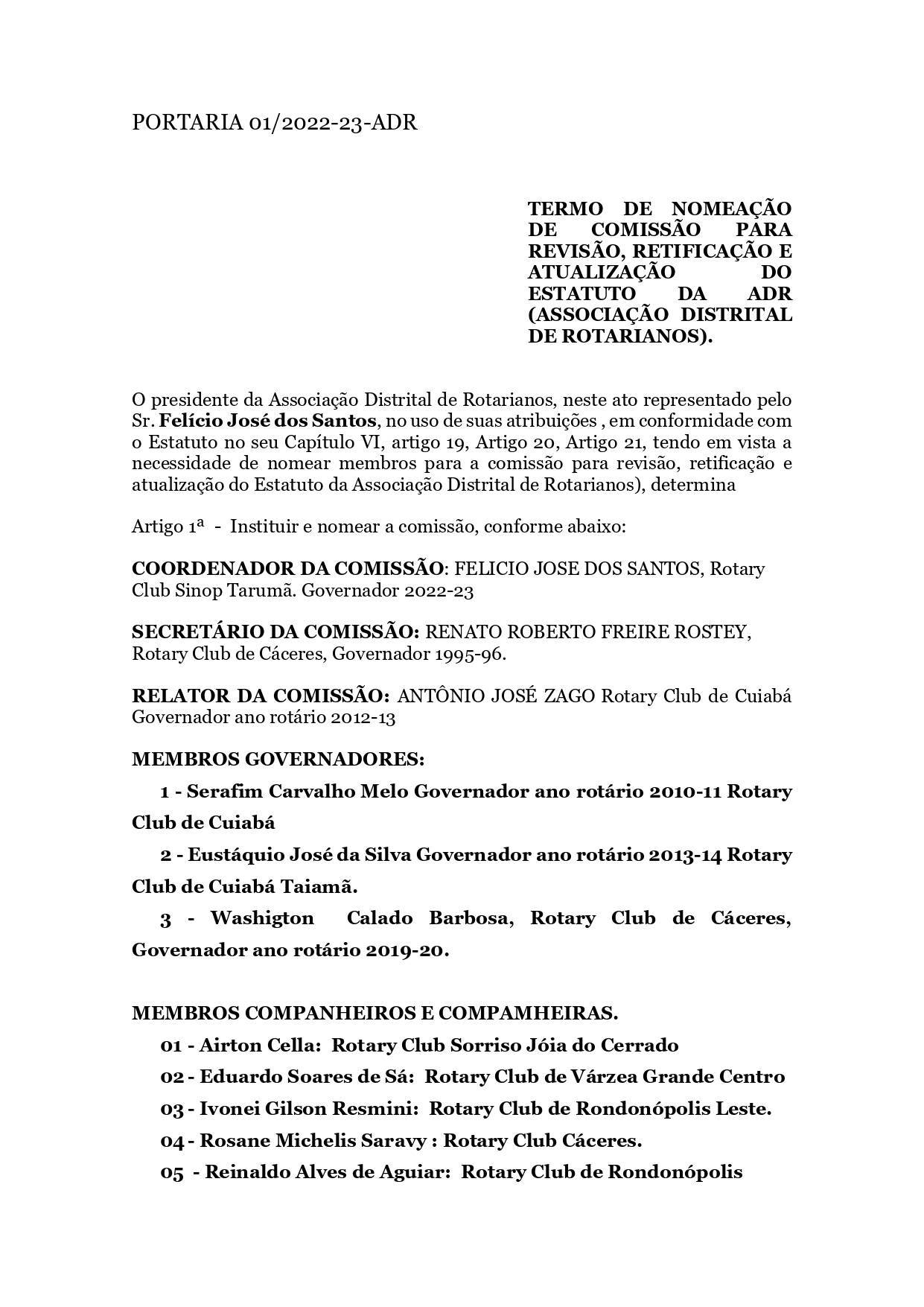 PORTARIA 01/2022-23-ADR
