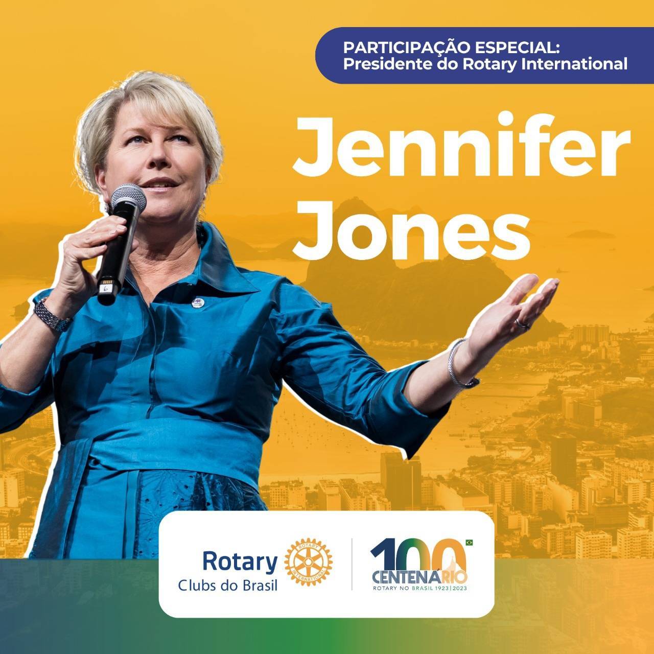 A programação do Centenário Rotary Brasil conta com a participação especial da Presidente do Rotary Internacional