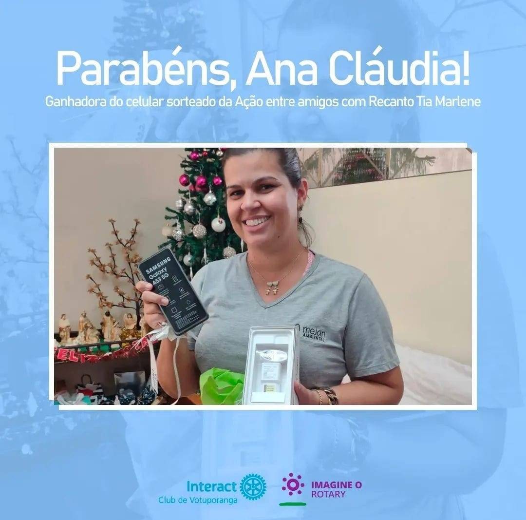 O Interact Club de Votuporanga realizou uma rifa em prol ao Recanto da Tia Marlene