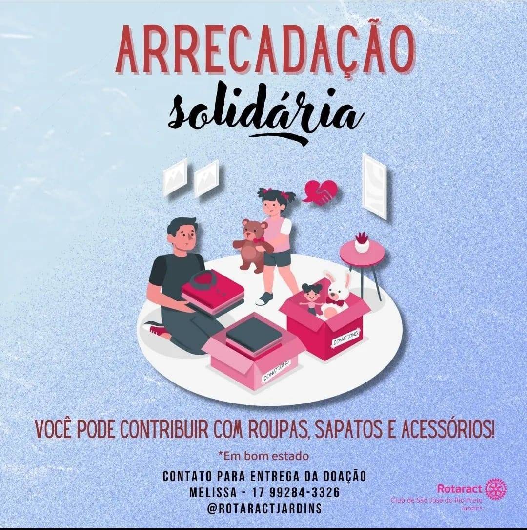 O Rotaract Jardins está arrecadando roupas e acessórios para realizar um bazar solidário em prol do nosso projeto de Páscoa!