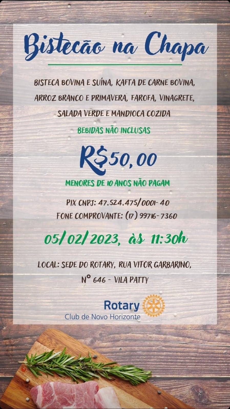 Bistecão na Chapa - Rotary Club de Novo Horizonte