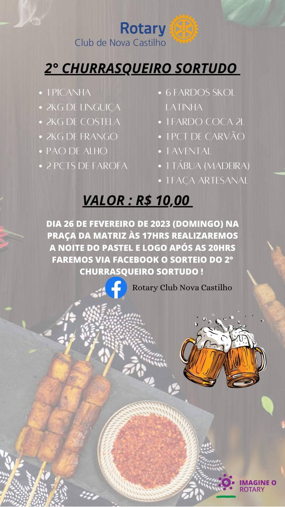 Vem aí o 2° Churrasqueiro Sortudo 👏👏👏 - Rotary Club Nova Castilho