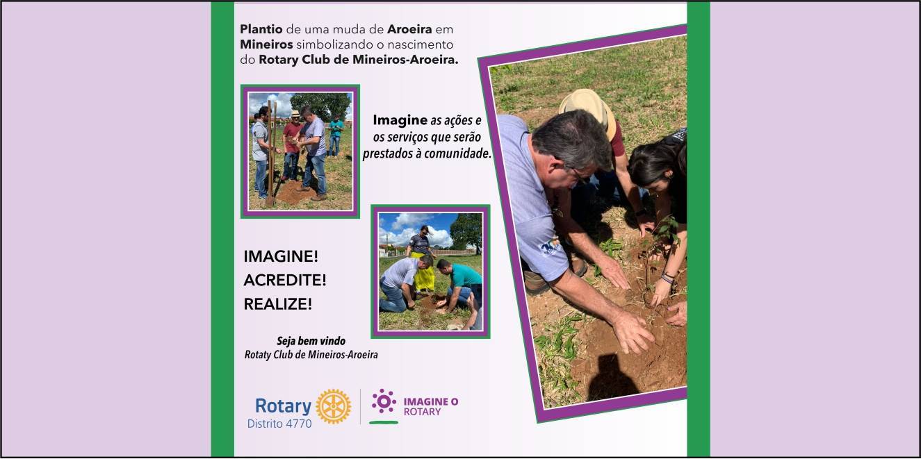 Plantio de uma muda de Aroeira em Mineiros simbolizando o nascimento do Rotary Club de Mineiros Aroeira