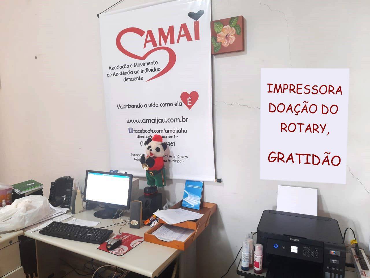 O Rotary Clube Jahu Norte realizou no dia 30 de janeiro a entrega de uma impressora para a AMAI de Jaú.