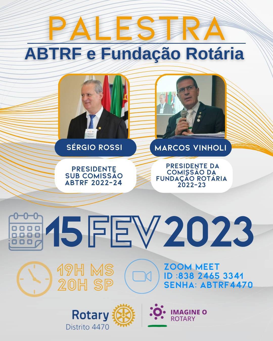 Palestra ABTRF e Fundação Rotária - ZOOM MEET