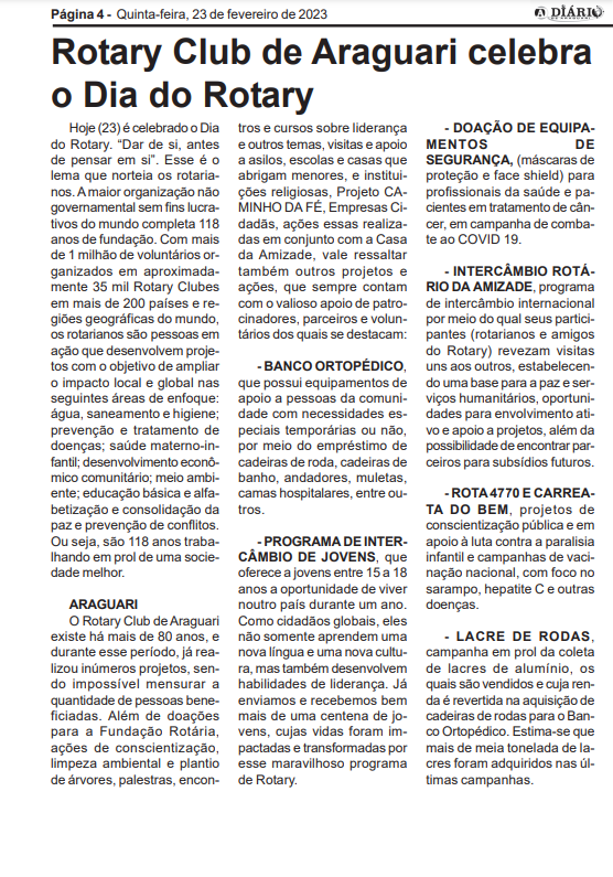 Página do jornal publicado!