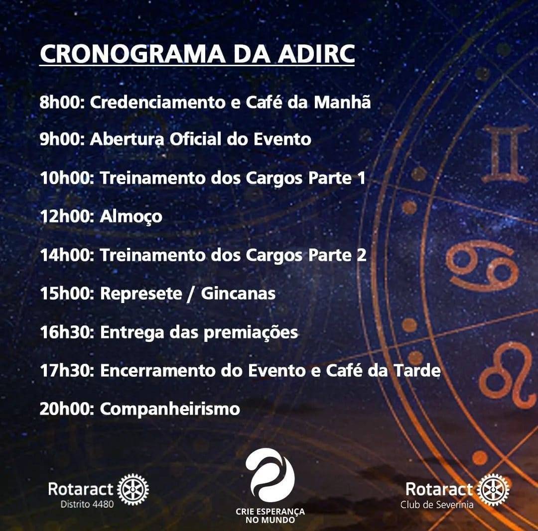 Programação da "ADIRC Zodíaco"