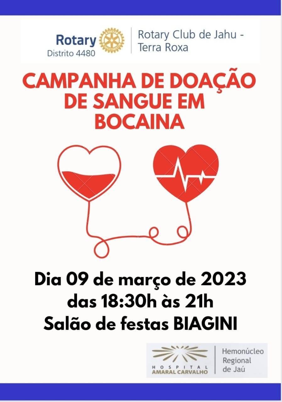 Campanha de Doação de Sangue em Bocaina - Rotary Club de Jahu - Terra Roxa
