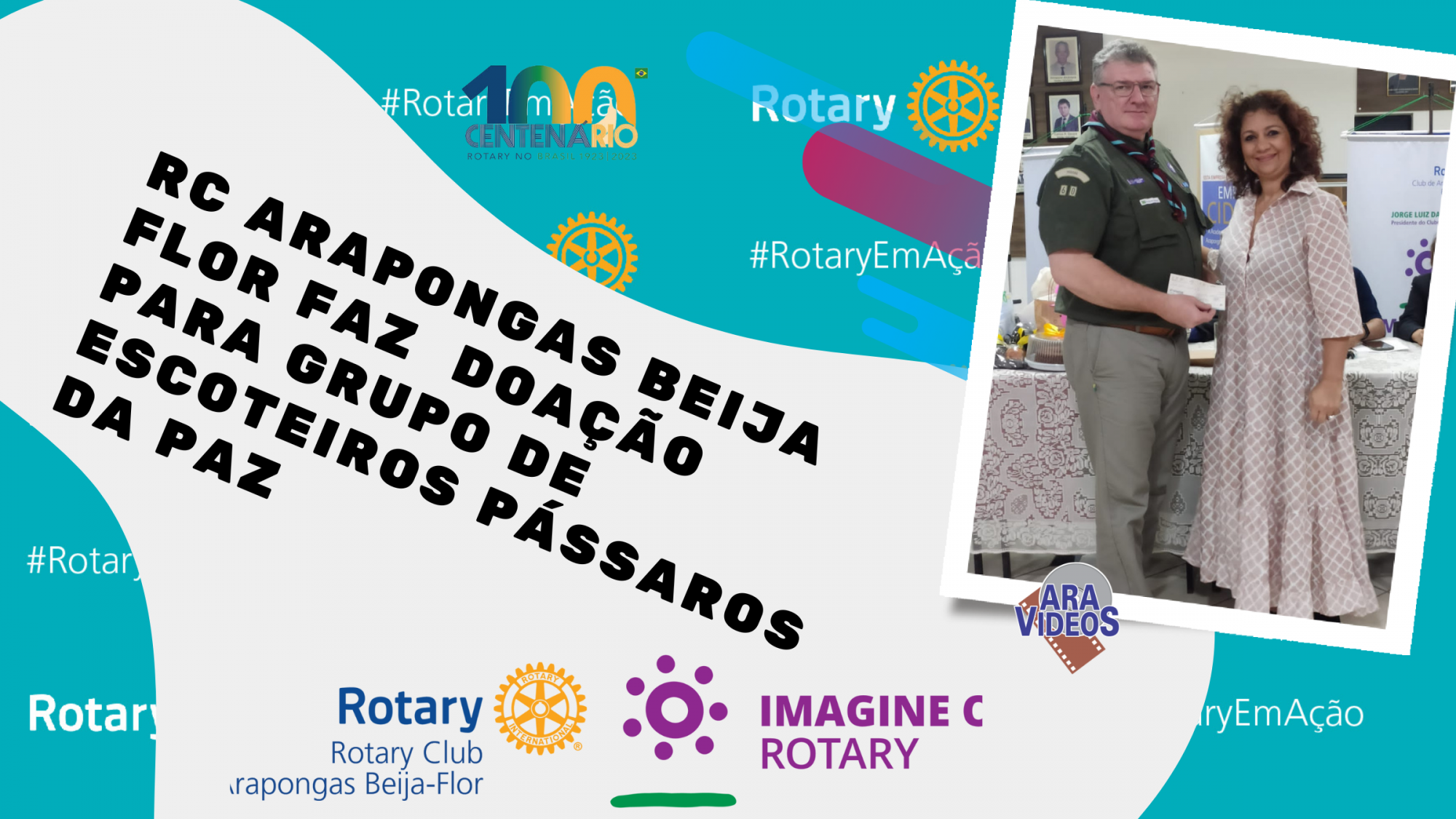 RC Arapongas Beija Flor faz doação Grupo de Escoteiros 