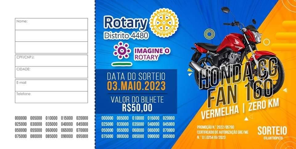 Rotary Club de Urupês: Rifa da Moto do Distrito 4480