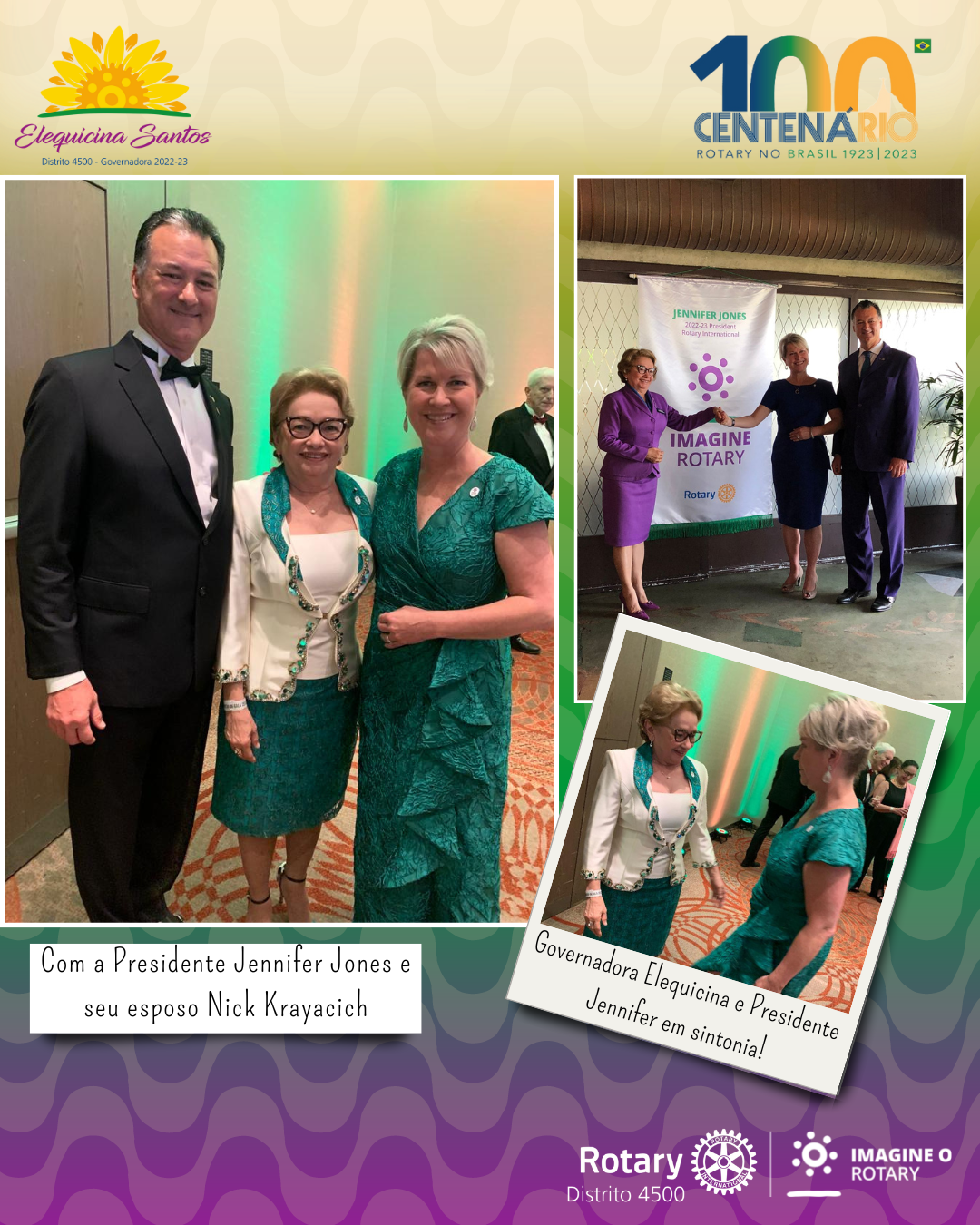 Com a Presidente RI Jennifer Jones e seu esposo Nick Krayacich