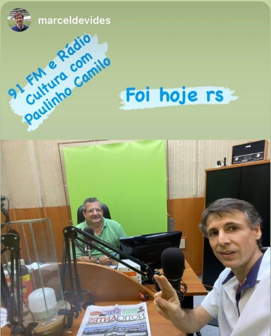 Imagem Pública do Rotary de Bariri dá entrevista para rádio da cidade.