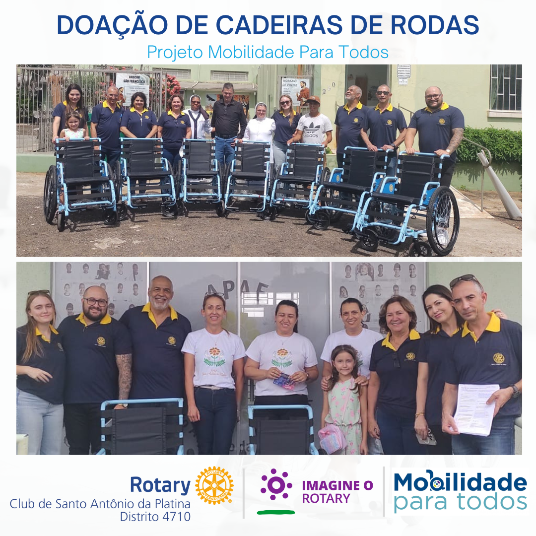 Doação de Cadeiras de Rodas para APAE e ASILO
