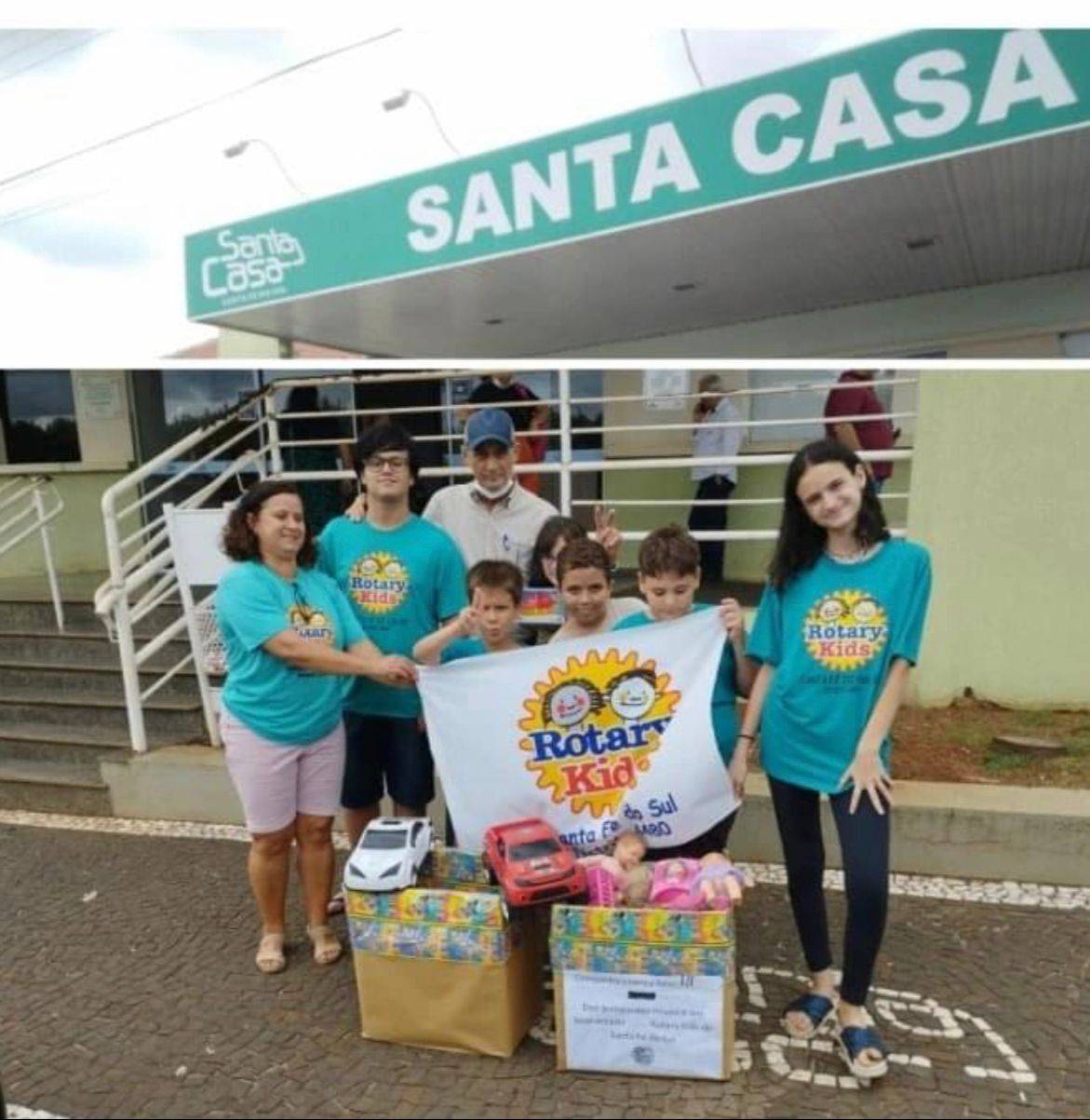 O Rotary Kids de Santa Fé do Sul, juntamente com a conselheira Ivone, realizou a doação de brinquedos para a brinquedoteca da Santa Casa e também para a Cidade da Criança