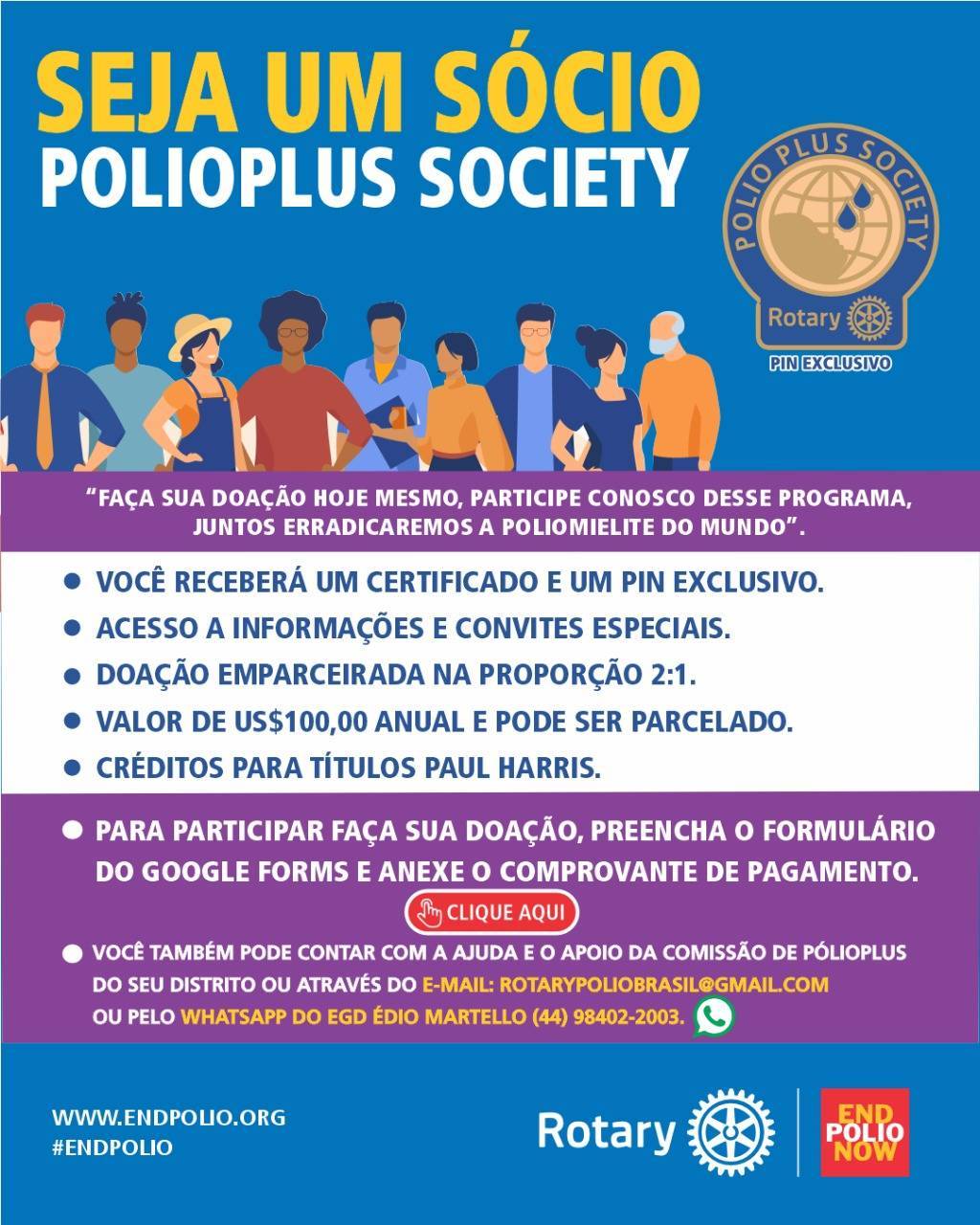 Seja um sócio Polio Plus Society