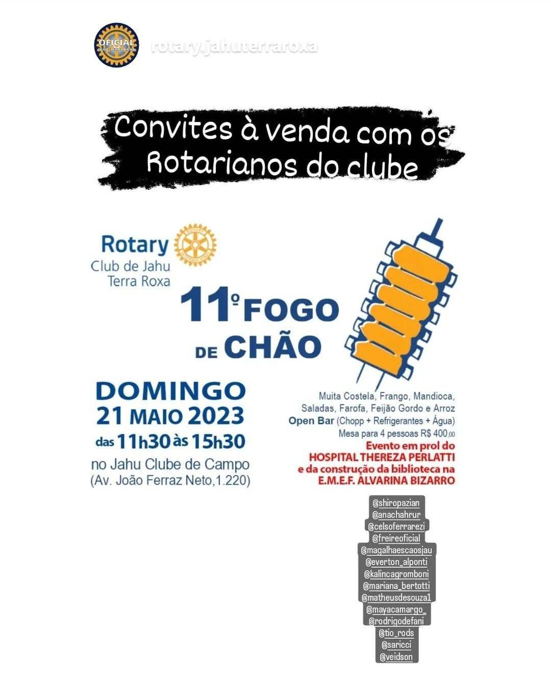 11º Fogo de Chão do Rotary Club de Jahu Terra Roxa